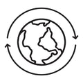 Sustainability Icon: Circular arrows around globe