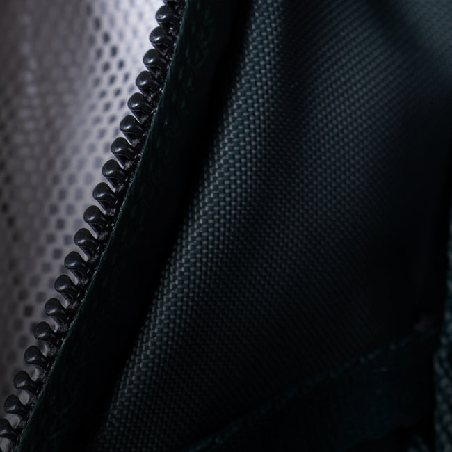 macro shot of zipper teeth