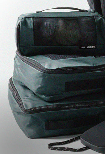 juniper packing cubes on white background