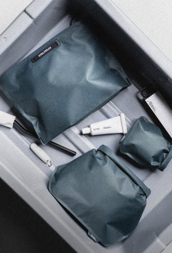 juniper travel toiletries in a TSA bin